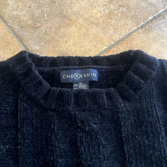 VTG 90s Chereskin Sweater Cable Knit  Style Size XL Black Long Sleeved - Picture 3 of 8